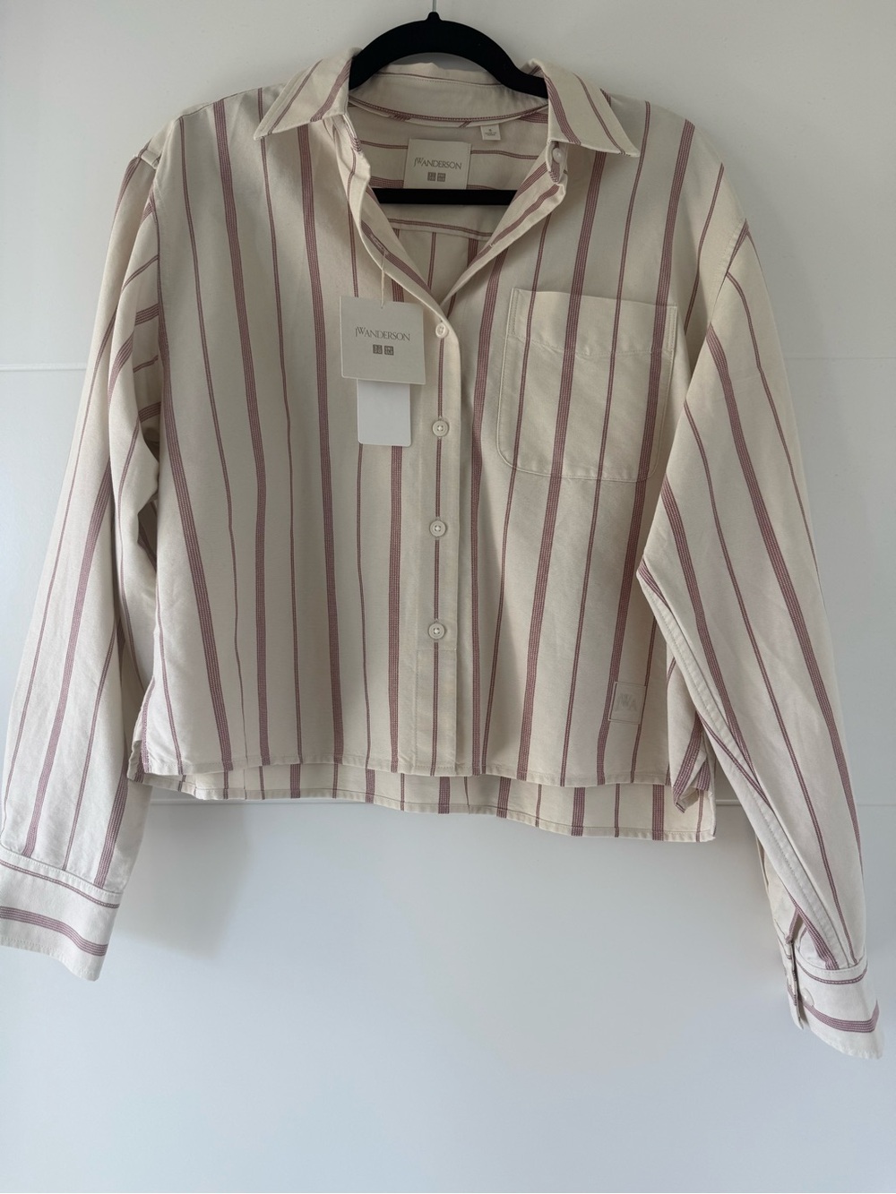 JW ANDERSON x Uniqlo Cream and Pink Striped Button-Front Shirt